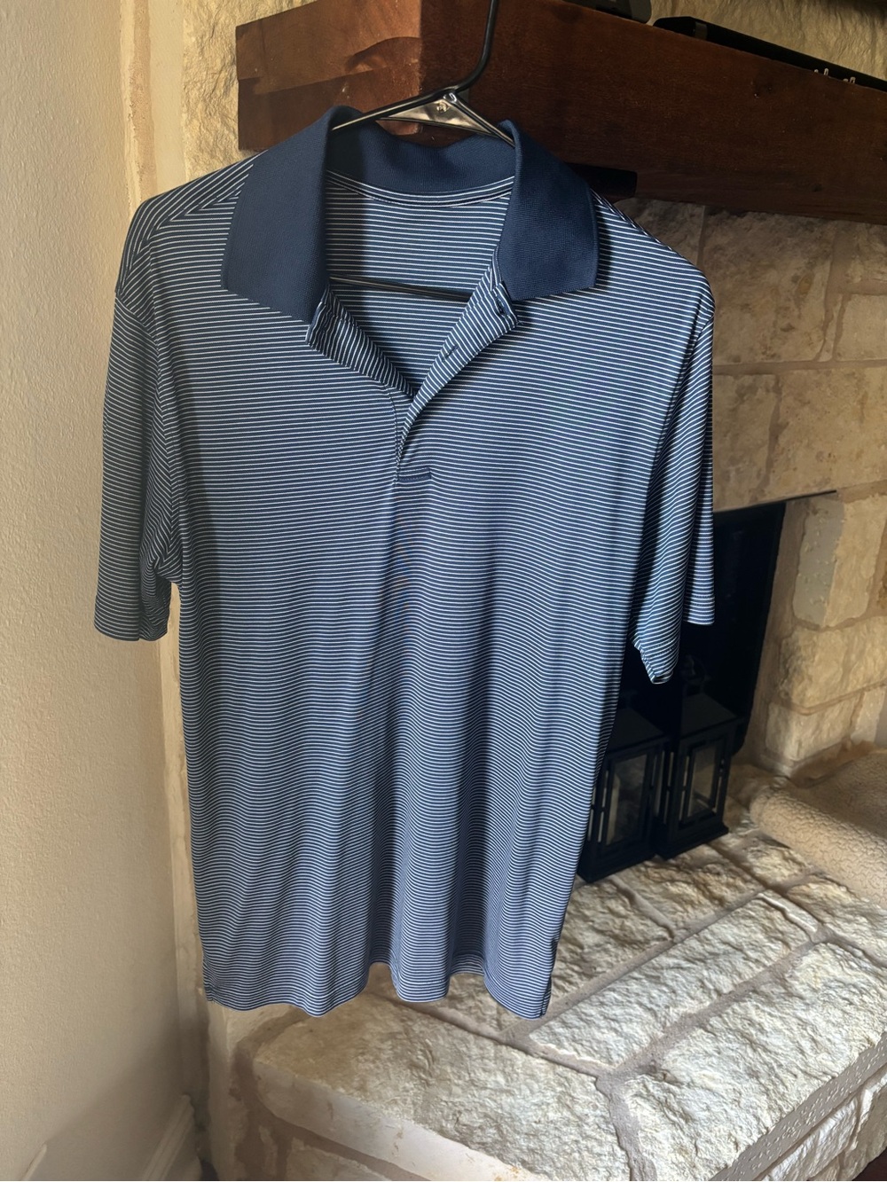 Slazenger Navy Striped Golf Polo Medium - Men’s